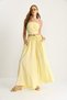 Women's Yellow Back Detailed Halter Neck Blouse Skirt Trouser Suit 5007 60283495 - 3