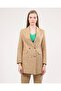 Women's Shawl Collar Buttoned Double Breasted Closure Striped Jacket