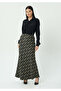 Premium Maxi (100cm) Length Satin Jacquard Geometric Patterned Elasticated Skirt
