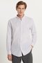 Men's Slim Fit Slim Fit Buttoned Sports Collar Linen Effect 100% Cotton Khaki Striped Summer Shirt - 2