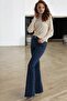 Quant Dark Blue High Waist Stretch Flare Jeans - 3