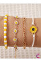 4-Piece Summer Combination Sunflower Daisy Beaded Chain Rope Anklet Bracelet - Sea Beach Jewelry Ankle