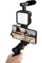 Vlogging Studio Kit with Microphone, LED Fill Light, Mini Tripod, Photography Video Shooting Set for - 3