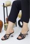 Alina Women's Black 7 cm Transparent Heeled Multi-Cross Daily Slippers - 2