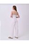 High Waist Front Pleated Velcro Closure Plus Size Seersucker Palazzo Pants - 4