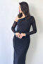Women's Black One Shoulder Stone Midi Length Tulle Dress - 4