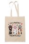 Cat Funny Vintage Humorous Cat Lover Cat Owner Style Printed Gift Organic Raw Cloth Bag