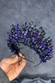 Purple elisa design beaded bridal henna crown hair accessory - 8