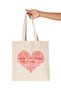 I Love You in 100 Languages Printed Husband and Wife Valentine's Day Anniversary Gift Organic Raw Cloth Bag