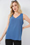 V-Neck Zero Sleeve Blouse 950 - Dark Blue - 4