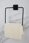 Black Bathroom Shower Shelf Adhesive Square Towel Holder Outdoor Adhesive Toilet Paper Holder 3-Piece Bathroom Set - 2