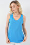 V-Neck Zero Sleeve Blouse 950 - B.Blue - 4