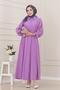 Elastic Waist Pocketed Yasmin Dress-Lilac