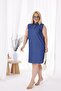 Plus Size Polo Neck Jean Dress with Snap Detail - 4