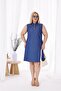 Plus Size Polo Neck Jean Dress with Snap Detail