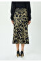 Premium Midi (85cm) Length Satin Jacquard Snakeskin Patterned Elasticated Skirt - 3