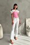 Gathered Madonna Collar Ruffled Stretchy Corded Fabric Slim Fit Stylish Blouse - 2