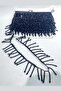 Black Crystal Bead Embroidered Fringe Tassel Ribbon