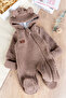 Welsoft Winter Baby Girl/Boy Romper with Hood and Gloves