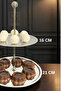 2-Tier Stainless Steel Cookie Stand Decorative Serving Tray Cake Serving Appetizer Tiered Serving - 3