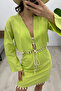 Women's Mussel Shell Detailed Blouse Skirt Bottom Top 2 Piece Set - 5
