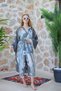 Muslin Kimono 100% Cotton Women's Patterned Jacquard Bathrobe Kaftan Dressing Gown Blue - 4