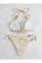 Aksesuarlı Bej Bikini Takımı - 2