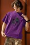 Men/Women La Transfer Printed Round Neck Short Sleeve T-Shirt