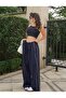 Harajuku Zip Detail Double Striped Navy Blue Tracksuit Oversize Navy Blue Sweatpants - 2