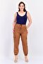 Women Regular Fit Textured Cargo Pants, Brown - 4