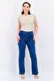 Women Flare Stretchable Jeans, Medium Blue - 2