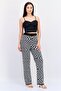 Women Checkered Wide Leg Pants, Multicolor - 2