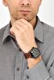 Men 2011299 Leather Watch 42 mm, Black - 2