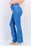 Women Regular Fit Solid Stretchable Flare Jeans, Blue - 4