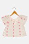 Toddlers Girl Round Neck Allover Print Short Sleeves Top, Multicolor - 3