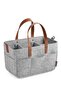Portable Diaper Caddy with Handle, Grey Nursery Storage Basket Organizer - 2