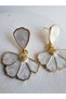 Gold Color Dangle Flower Earrings - 5