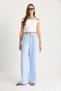 Women's Baby Blue Muslin Palazzo Trousers 60282020 - 3