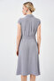 1677 Full-Length Buttoned Belted Dress - Grey - 6