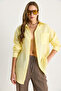 Women's Yellow Oversize Basic Muslin Shirt 60282021 - 2