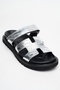 Loana Silver Print Genuine Leather Women's Slippers - 3