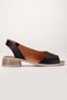 Women's Genuine Leather Daily Low Heel Sandals Black - Crepe Sole - 3