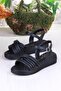 05-2065 Soft Comfortable Buckle Detailed Cross Strap Women's Sandals - 5