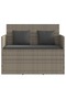Garden Bench with Cushions Grey Poly Rattan - 2