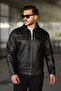 Oversize Faux Leather Coat with Elastic Waist and Cover Pldp 2998_50447-1 - 3
