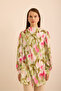 Batik Patterned Stand Collar Blouse - 2