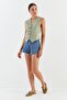 Linen vest blouse khaki - 3