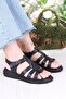 35904 Mavişim Comfortable Flexible Velcro Lace-Up Women's Sandals