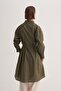 Women's Organic Cotton Long Basic Shirt Khaki - 6
