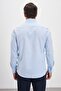 Iron-Free 100% Cotton Non Iron Classic Collar Oxford Blue Men's Shirt - 6